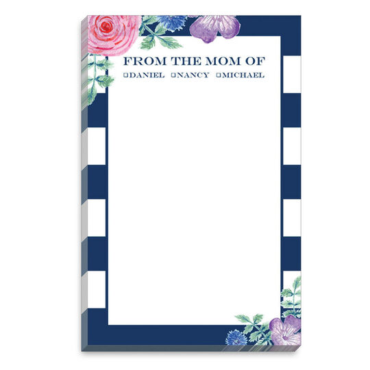 Striped Vintage Floral Mommy Notepads